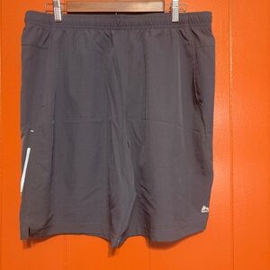 RBX Grey Athletic Shorts with Reflective Accent
